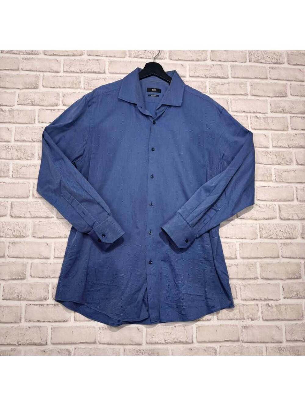 Boss Hugo Boss Regular‎ Fit Button Down Shirt Blue Men's 44 17 1/2